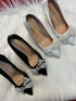 Pearl Crystal Bow-Knot Wedding Pointed Toe Heels
